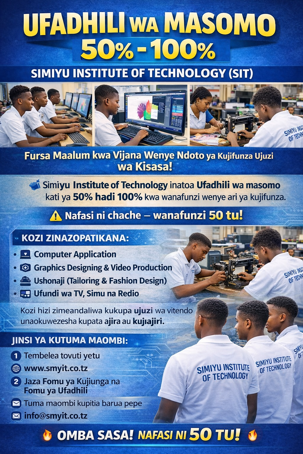 UFADHILI WA MASOMO (50% – 100%)